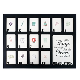 GMFrames School Years Picture Mat Pre-K to 12 Graduation School Photo Mat with no Frame for Kindergarten to 12th Grade,Fits Any 12x16 Picture Frame Black