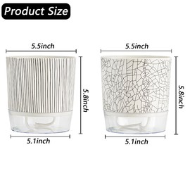 XKYQSY 4 Pack 5.5 inch Self Watering Pots Planters, African Violets Pots for Indoor Outdoor Plants with Deep Reservior & Drainage Holes, Modern Houseplants Pots for Flowers,Herbs,Cactus,Succulents