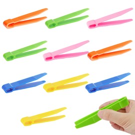 Plastic Tweezers 10 Pcs Colorful for Kids' Crafting, Fine Motor Skills, Sorting & Counting DIY