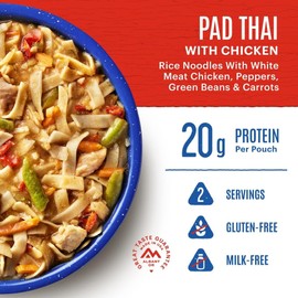 Mountain House Pad Thai with Chicken | Freeze Dried Backpacking & Camping Food | Gluten-Free | 2 Servings