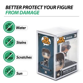 CREGEAR 25 Pack Protectors Case Apply for Funko- 4" Inch-Pop Vinyl Figures, 0.38mm Crystal Clear Protector, Plastic Protector Cases, Heavy Duty Display Box with Protective Film & Locking Tab