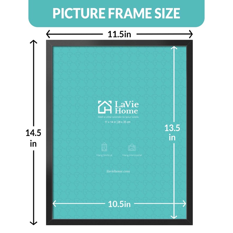 LaVie Home 11x14 Picture Frame for Wall Display, 11x14 Black