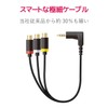 Elecom DH-MLWRYF015BK AV Cable Stereo Mini Plug (L-Shape 4 Poles)