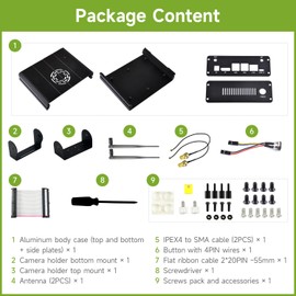 Waveshare Aluminum Alloy Case for Jetson Orin, with Camera Holder, Mini-Computer Case, Compatible with Jetson Orin Nano Super Developer Kit, Jetson Orin Nano and Jetson Orin NX Kits