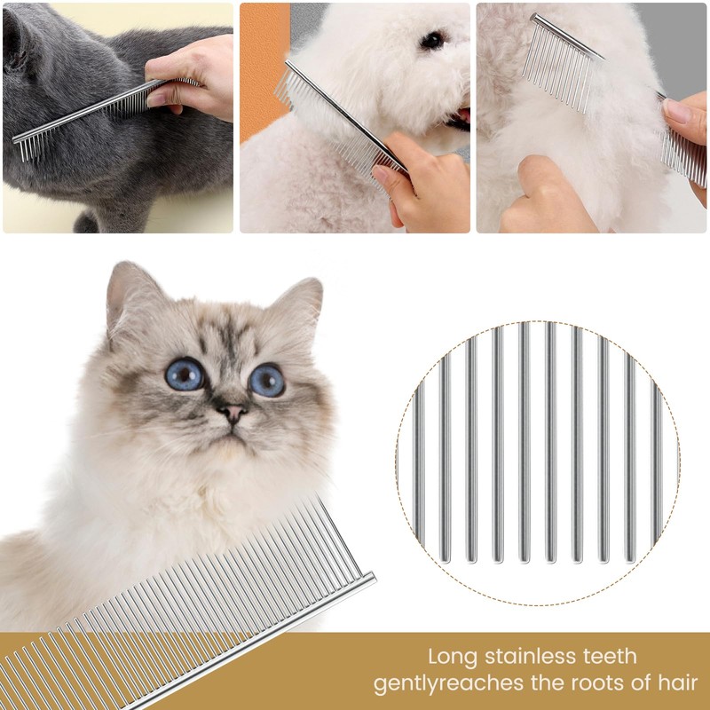 Generic Cat and Dog Grooming Comb, Stainless Steel, Removes Hair