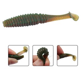 RUNCL Anchor Box - Paddle Tail Worms, Swimbaits, Soft Fishing Lures Ribbed Design Big Boot Tail 2-1/2in (Pack of 40)