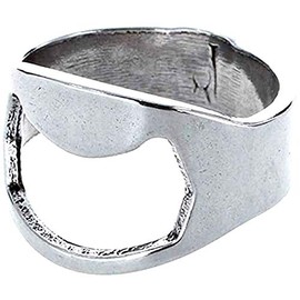 Bottle Opener with Ring - Drinks - Corkscrew - Diameter 22 mm - Original Gift Idea - Original Original Gift Idea - Silver Colour