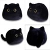 Black Cat Plush Toy Black Cat Pillow,2Pcs Kawaii Black Cat