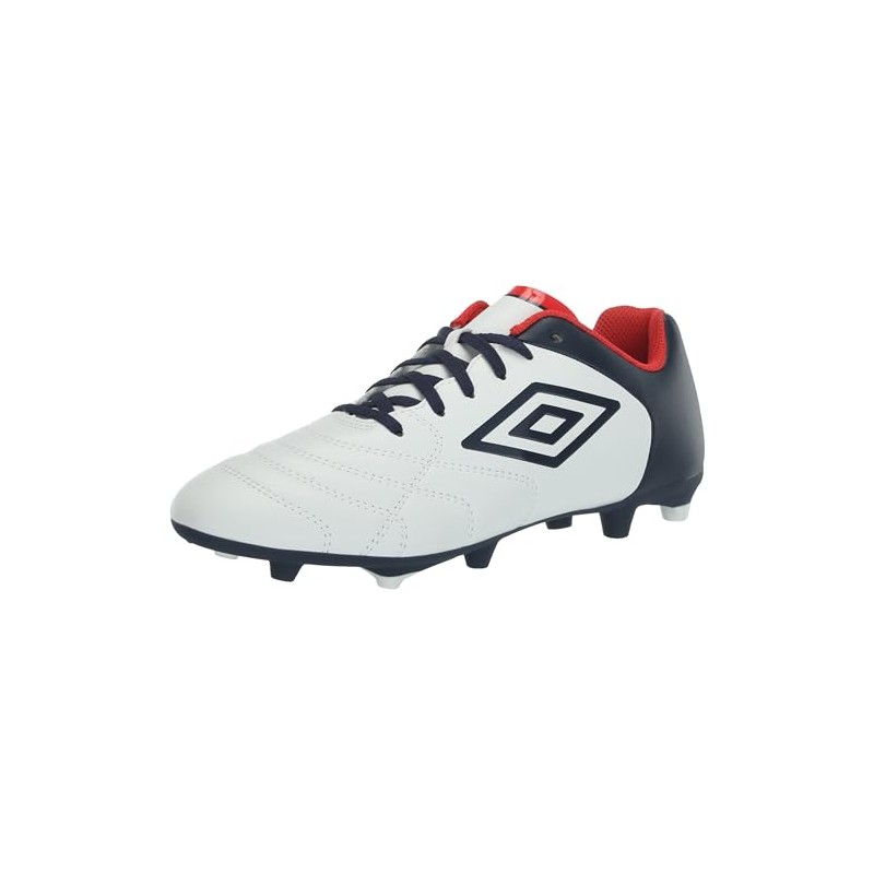 Umbro Men's Classico XI FG Soccer Cleat, White/Navy/Red, 9