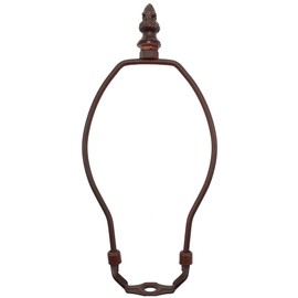 Bieye SS007 Lampshade Lamp Shade Support with Finial for Tiffany Style Stained Glass Table Lamp (Brown 7.5" High)