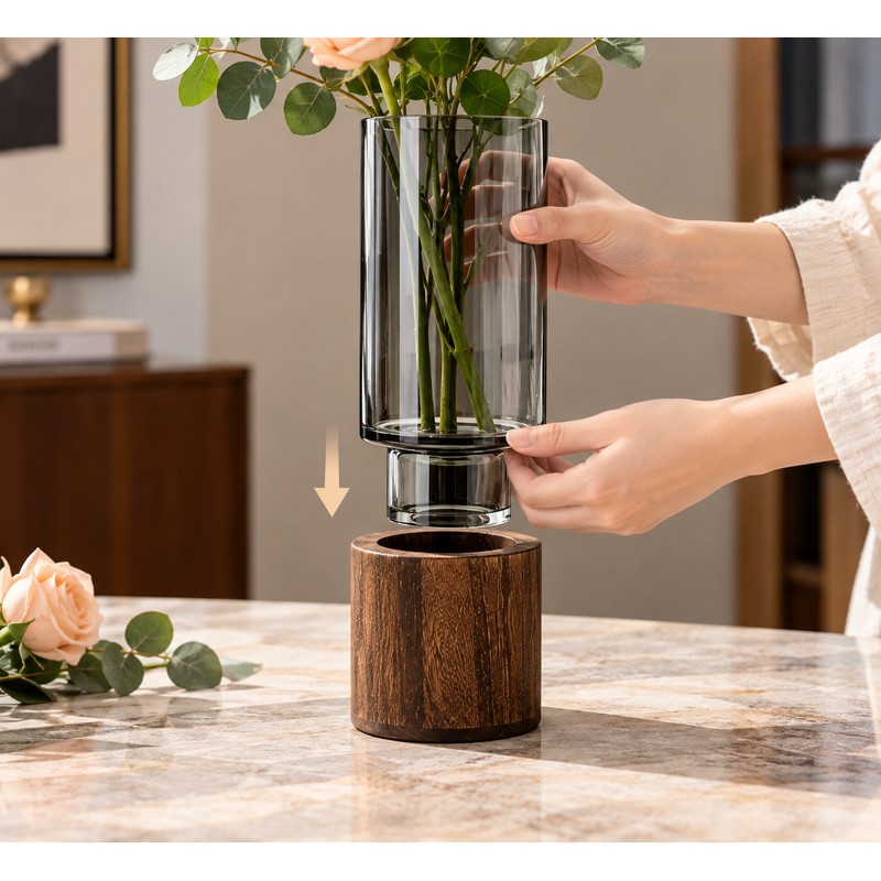 Glass Decorative Vase for Home Décor – Simple Retro Design