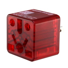 US Plug Adapter, EU/UK/CN/AU/India to USA (Type A) Plug Adapter, 2-Prong Travel Converter for North America Outlets, 13A, Red(1-Pack) (6)