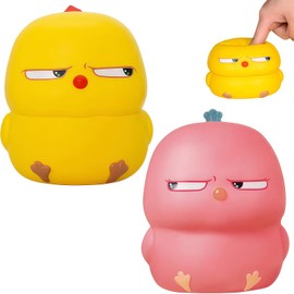 Pack of 2 Stress Ball Adults, Stress Ball Toy, Stretch Toy for Children and Adults, Slow Rising Interesting, Suitable as a Gift for Friends, Classmates (Yellow + Pink)