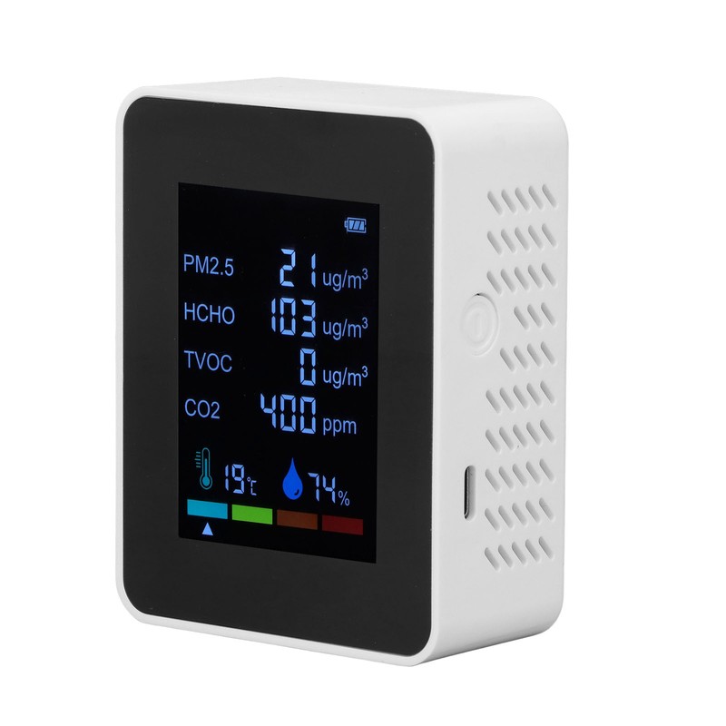 Multifunctional 6 in 1 CO2 Meter Air Quality Monitor Temperature