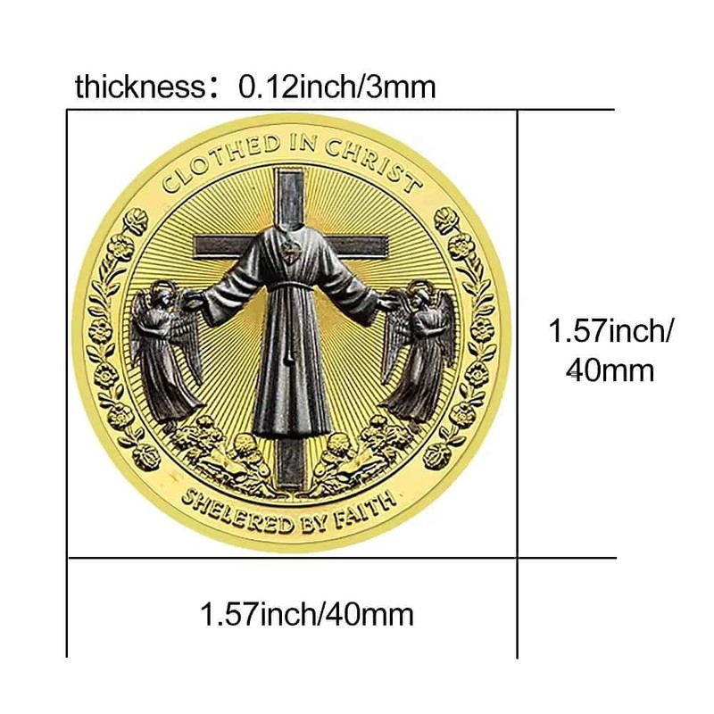 Christian Cross Coin Clothed in Christ Holiday Challenge Coin Gift