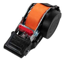 Mytee Products 4 Pack 1''x10' Bolt on Orange Retractable Ratchet Straps for Cargo - Coated S Hook Auto Retract Ratchet Straps - Self Ratcheting Strap for Boat Tie Down to Trailer & Jet Ski, ATVs