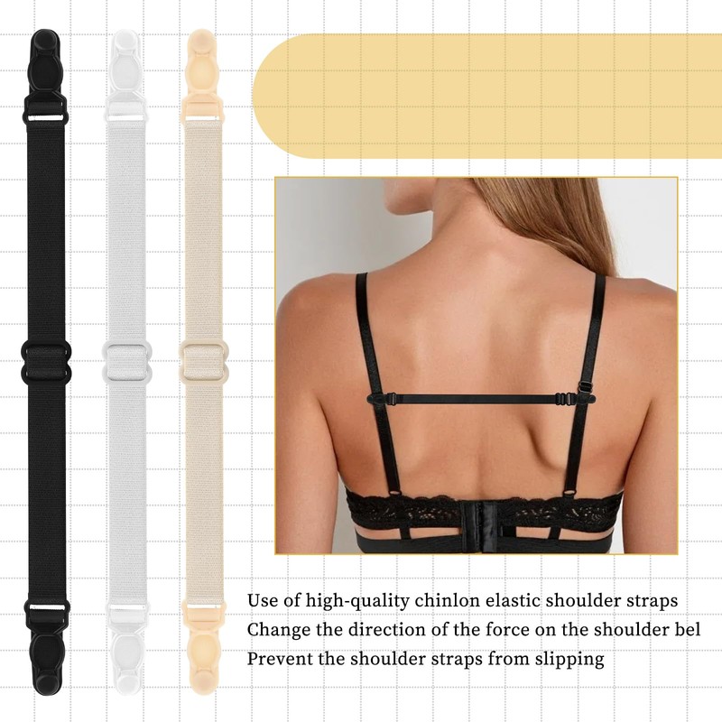 3 Pairs Bra Strap Clips Women's Bra Strap Holders for