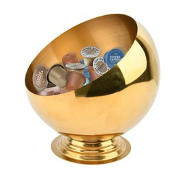 Kazheon Coffee Pod Holder Large Capacity Coffee Pod Storage K Cup Organizer Espresso Pods Holder Espresso Capsule Storage for Counter(COLOR:gold)