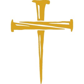 NBFU Nail Cross Christian Jesus 1 (Metallic Gold) (Set Of 2) Premium Waterproof Vinyl Decal Stickers For Laptop Phone Accessory Helmet Car Window Bumper Mug Tuber Cup Door Wall Decoration