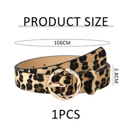 CVFRTT 1 Piece Leopard Print Belt Clothing Decoration Belt Retro Belt Fashion Belt PU Belt, Leopard pattern