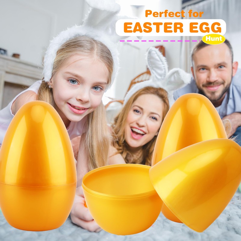 Haconba 10 Pcs 10 Inch Jumbo Golden Easter Eggs Large