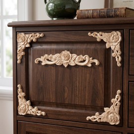 Rovelin 5PCS Wood Appliques Wall Decor Wood Trim Decorative Mouldings