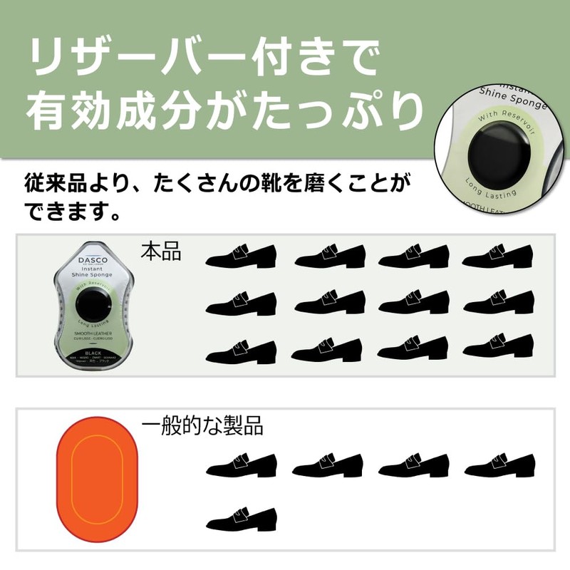 DASCO(ダスコ) サッと 拭くだけ 革靴 色 ツヤ 取り戻す リザーバー付き シャインスポンジ 靴磨き
