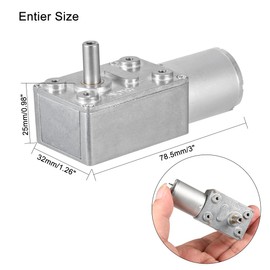 uxcell DC 6V 30RPM Worm Gear Motor 6mm Female Shaft High Torque Turbine Reducer