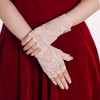 obmwang 2 Pairs Women's Lace Gloves Fingerless Floral Gloves for