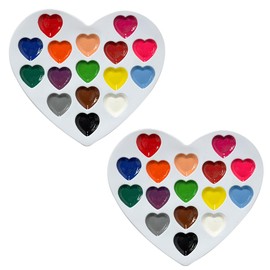 Valentines Day Gifts for Kids, 2 Pack 16 Colors Watercolor Paint Set with Paintbrush for Kids, Prizes Exchange Gifts Valentines Party Favors for Preschool Classroom School