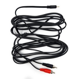 DRUT 5m 3.5mm to Twin RCA Stereo Aux Phono Audio Cable Mini Jack Lead Cord Y Splitter Headphone Cord RCA Y Splitter Adapter 16.5ft Black Nickel Connectors