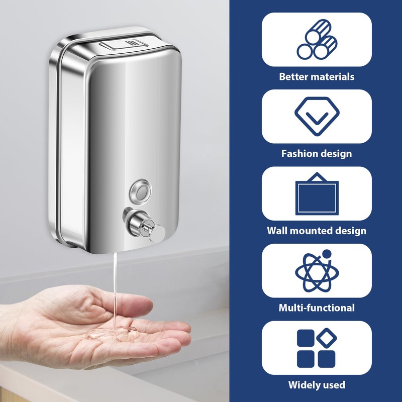 2 Pack Commercial Soap Dispenser Wall Mount, 1000ml/35 fl oz