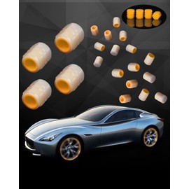 OvO-TnT Glow Valve Stem Caps, Universal Fluorescent Car Tire Valve Caps, Resistant Valve Stem Covers to Make Luminous Wheels, Tire Yellow