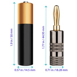 Unifizz Banana Plugs 24K Gold Plated Dual-Screw Type Speaker Connector for Speaker Wire, Home Theater, Wall Plate, Audio/Video Receiver and Sound Systems(10 Pairs/20 Pcs)