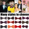 HISUNBEN Men's Solid Color Pre-tied Bow Tie Adjustable Tuxedo Two
