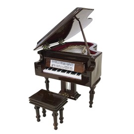 Sunrise Sound House Miniature Musical Instrument Grand Piano, 3.5 inches (9 cm), Brown