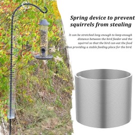 Squirrel Baffle Metal Spring, Squirrel Baffles for Bird Feeders, Squirrel Deterrents for Bird Feeders, Anti Squirrel Spring Device - Stop Squirrels from Climbing Feeder Accessories Birds