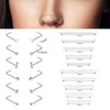 Thunaraz Nose Rings Nose Chain Piercing Across Nose Double Nose
