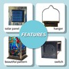Solar Lantern Stained Glass Window Panel Mermaids Ocean Waves Shells