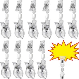 Pop Clips, Set of 10, POP Clip Holder, Double Ended Clip, Price Tag, Stand, Price, Waterproof, Rotatable Sign Holder for Stores, Exhibits, Supermarkets, Fruit Stalls, Clothing Stores, Etc. Price