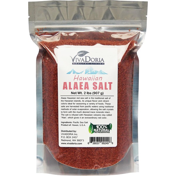 Viva Doria Hawaiian Red Alaea Sea Salt, Fine Grain, 2 lb