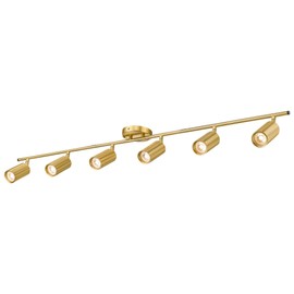 FEMILA 53" Track Lighting Fixtures Ceiling, 3000K LED Track Light Ceiling, Bulb Included, Brushed Gold Finish, GU10 Base, 4FS84TL-6 BG