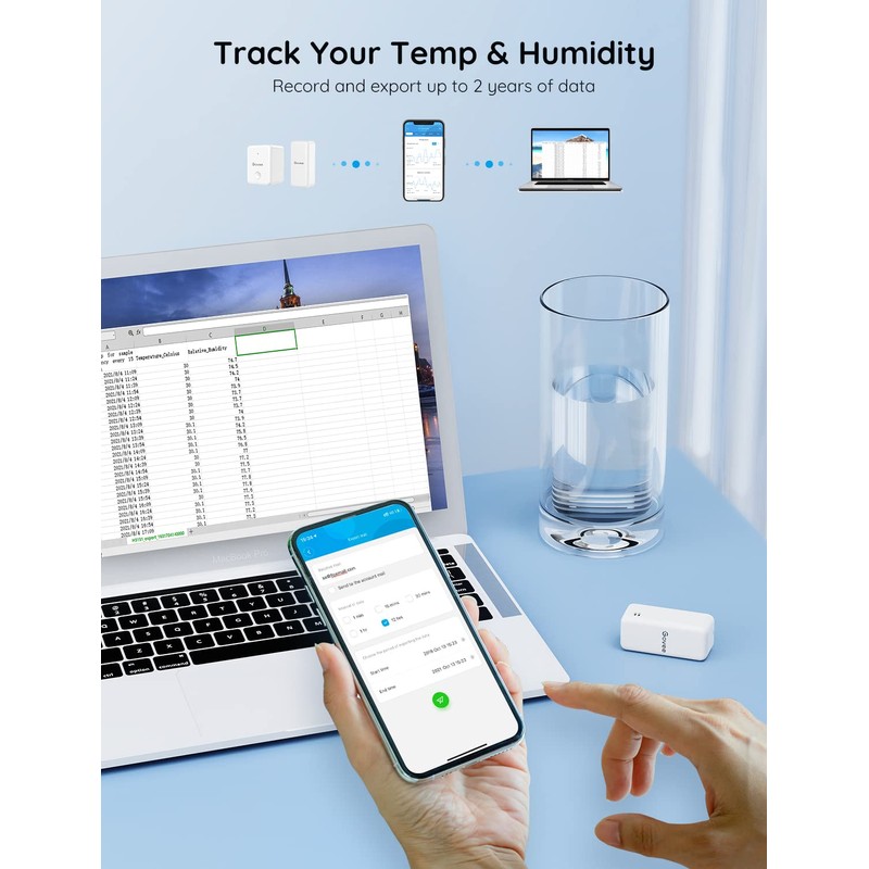 Govee Hygrometer Thermometer 3Pack H5100, Mini Bluetooth Temperature Humidity Sensor