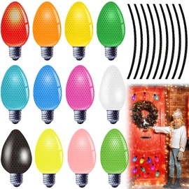 Christmas Car Magnets Lights Stickers, Reflective Car Magnet, Christmas Lights Bulb Magnet Set, Christmas Reflective Car Magnets Set for Xmas Holiday Birthday Cars Mailbox Window Decoration