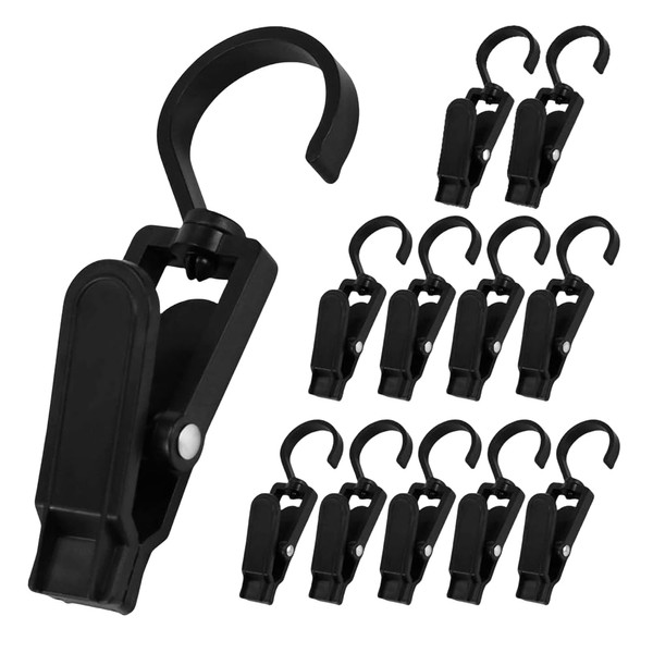 20 Pcs Plastic Swivel Hanging Hooks, Curtain Clips, Laundry Hooks