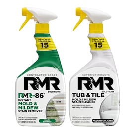 RMR Mold Stain Eraser Max Pack – No-Scrub Tub & Tile Cleaner + Instant Mold & Mildew Stain Remover Spray, Indoor/Outdoor Bathroom, Shower, Siding, & Deck Cleaning Kit, 2–32 Oz Bottles
