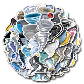 55 Pcs Tornado Stickers for Kids, Cartoon Tornado Vinyl Waterproof Decals, Funny Tornado Stickers for Water Bottles Bikes Luggage Computer Skateboard Car Motorcycle