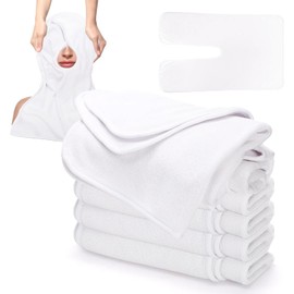 DEAYOU Paquete de 6 toallas faciales para esteticistas, toallas de spa en forma de U para faciales, toallas faciales de microfibra suave para vapor de spa, peluqueros, salones de belleza, cuidado de