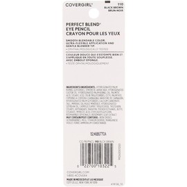 CoverGirl Perfect Blend Eye Pencil, Black Brown [110] 0.03 oz (Pack of 9)
