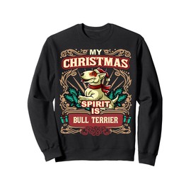 Bull Terrier My Christmas Spirit Dog Santa Claus Elf X-Mas Sweatshirt